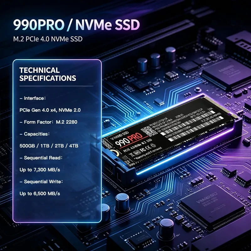 M.2 Nvme 4Tb Pcie 4.0 Ssd - Original 990 PRO M.2 2280 NVMe