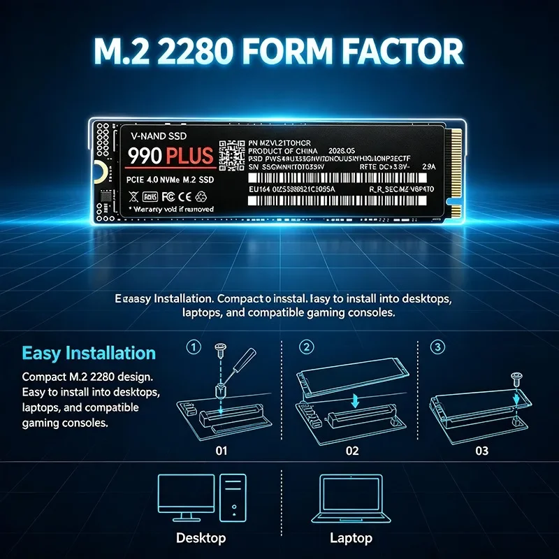 990 Plus SSD 500GB/1TB/2TB/4TB - M.2 Nvme 4Tb Pcie 4.0 Ssd recension och pris