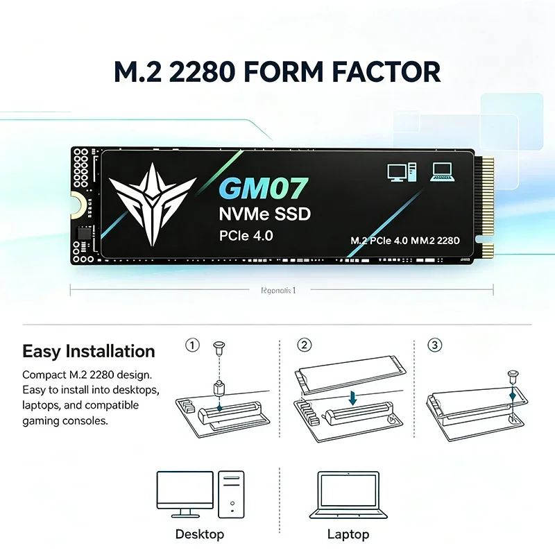 New GM07 M2 SSD Hard Disk, PCI - M.2 Nvme 4Tb Pcie 4.0 Ssd recension och pris